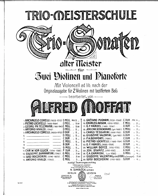 First page of Trio Sonata in D minor