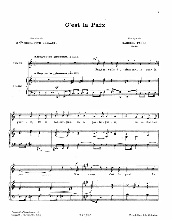 First page of C'est la paix