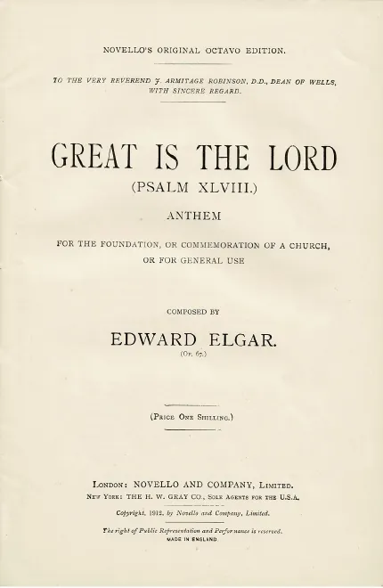 First page of Great is the Lord