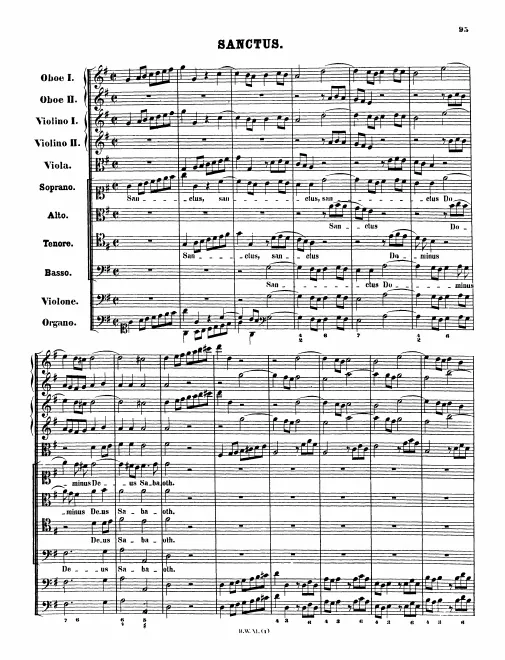 First page of Sanctus in G major