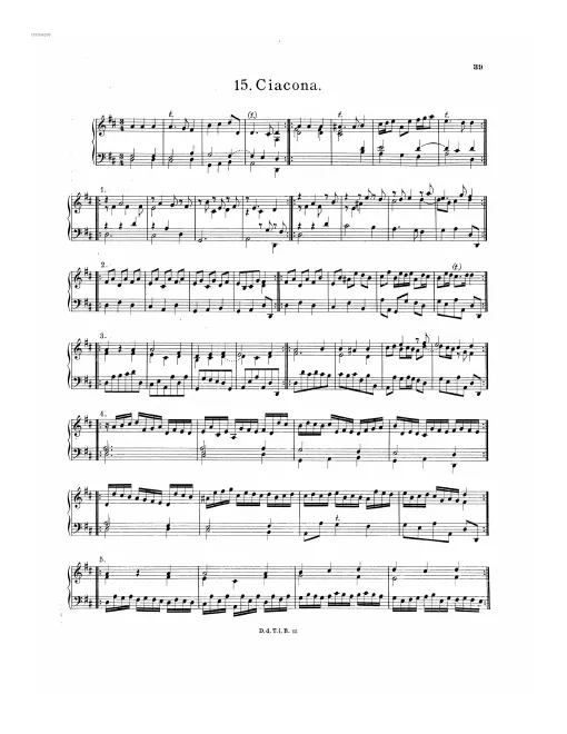 First page of Chaconne in D major