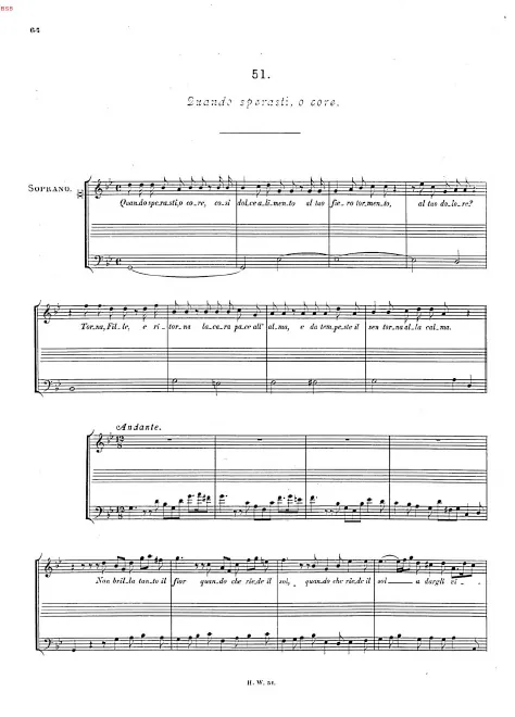 First page of Quando sperasti, o core, HWV 153