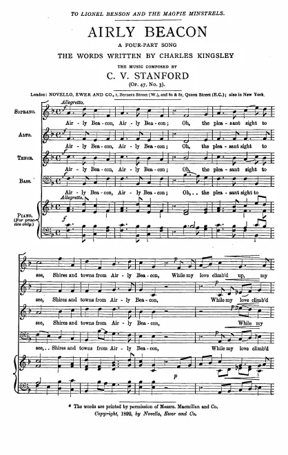 First page of 4 Part-Songs for SATB