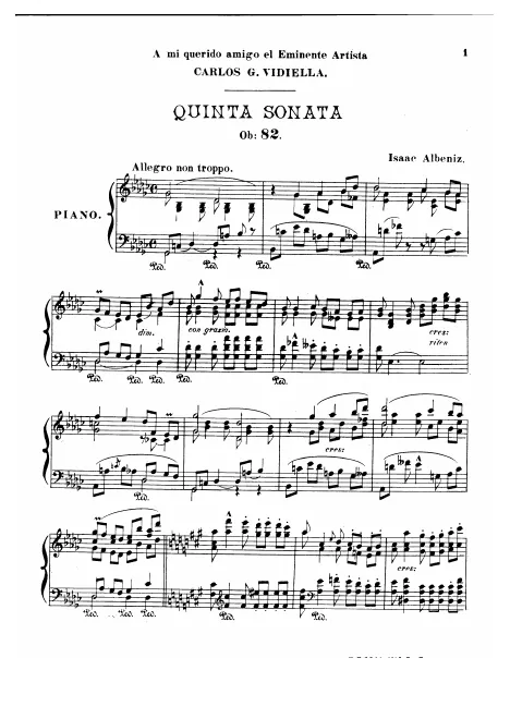 First page of Piano Sonata No.5 in G-flat major