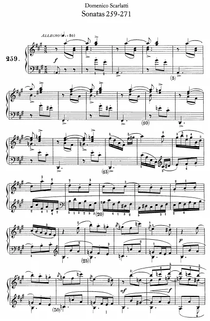 First page of Keyboard Sonata in A major