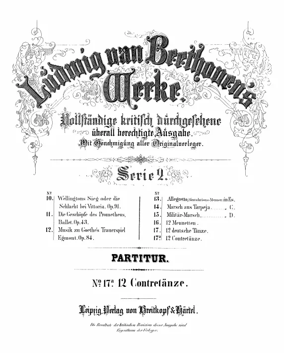 First page of 12 Contredanses for Orchestra