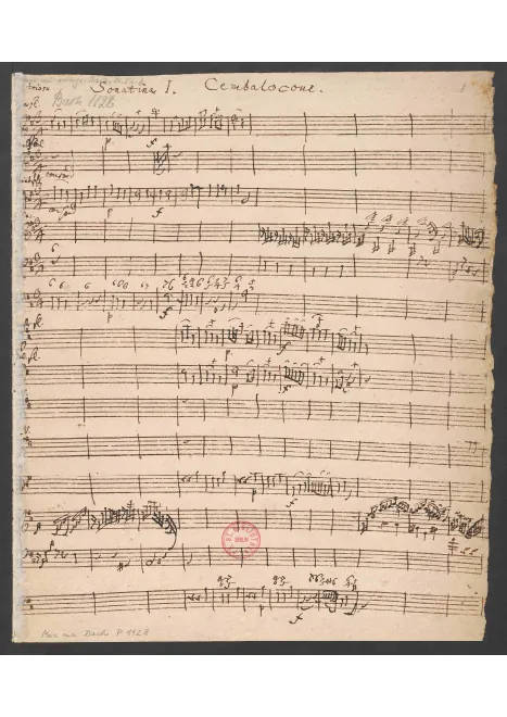 First page of Sonatina in D major, H.449