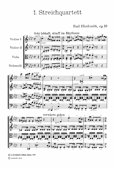 First page of String Quartet No.2 in F minor