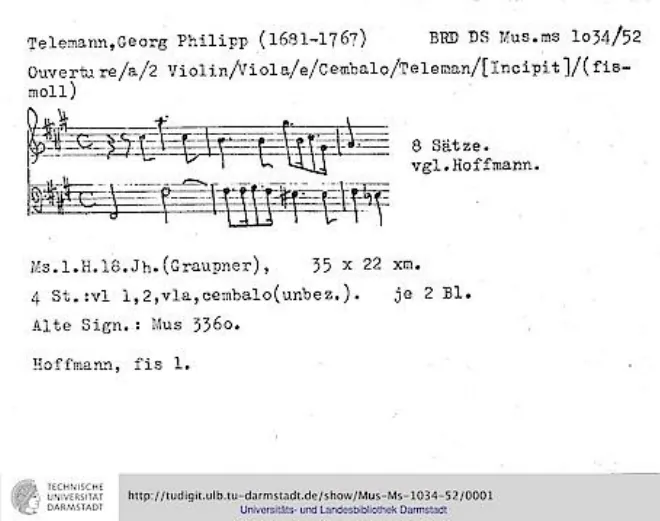 First page of Ouverture-Suite in F-sharp minor