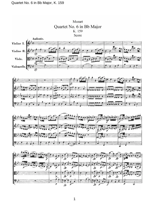 First page of String Quartet No.6