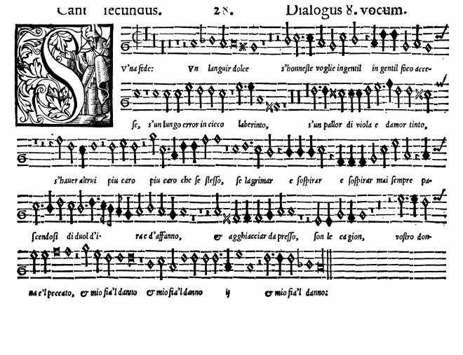 First page of S'una fede amorosa