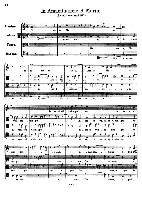 First page of Ne timeas Maria