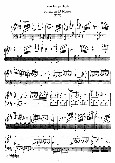 First page of Keyboard Sonata
