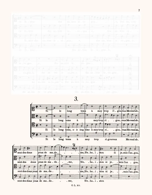 First page of Si le long tems, LV 77