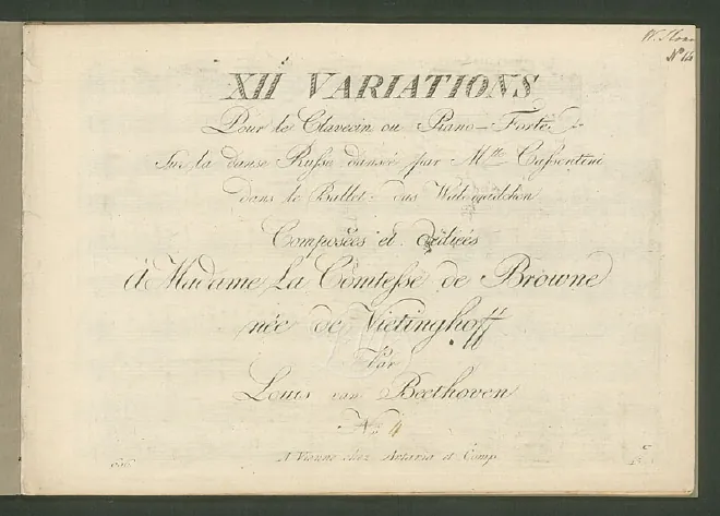 First page of 12 Variations on the Russian Dance from the Ballet 'Das Waldmädchen'