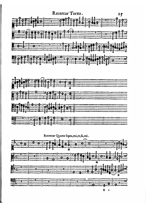 First page of Recercar sopra Mi, re, fa, mi