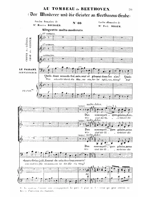 First page of Der Wanderer und die Geister an Beethovens Grabe