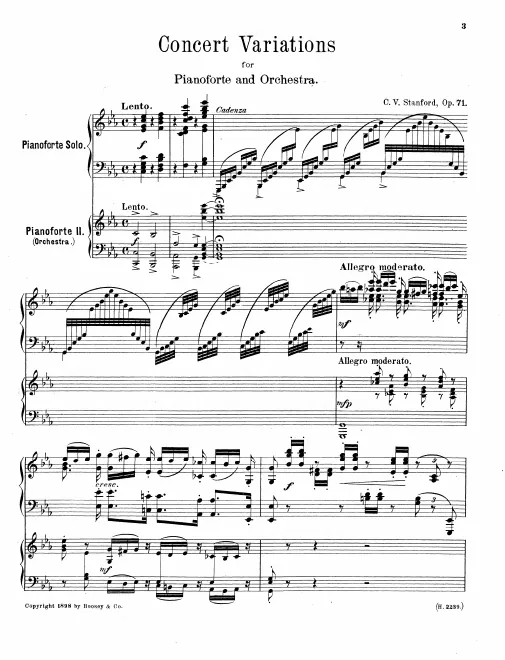 First page of Concert Variations upon an English Theme ‘Down among the dead men’, Op.71