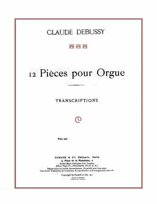 First page of 12 Pièces pour Grand Orgue - Transcriptions