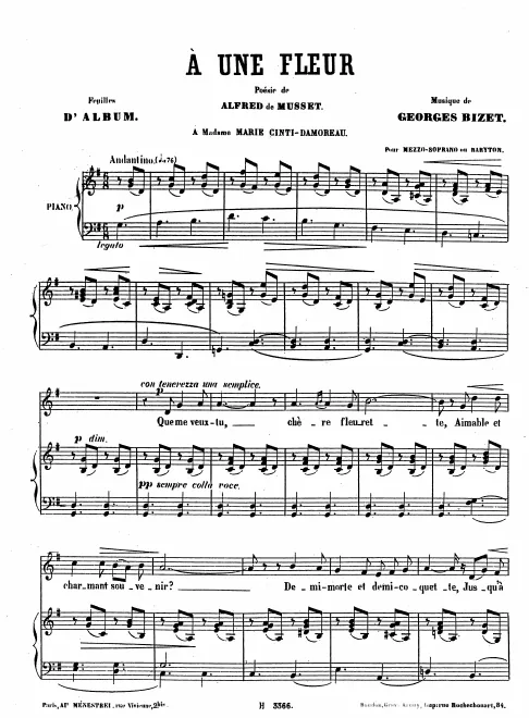 First page of À une fleur