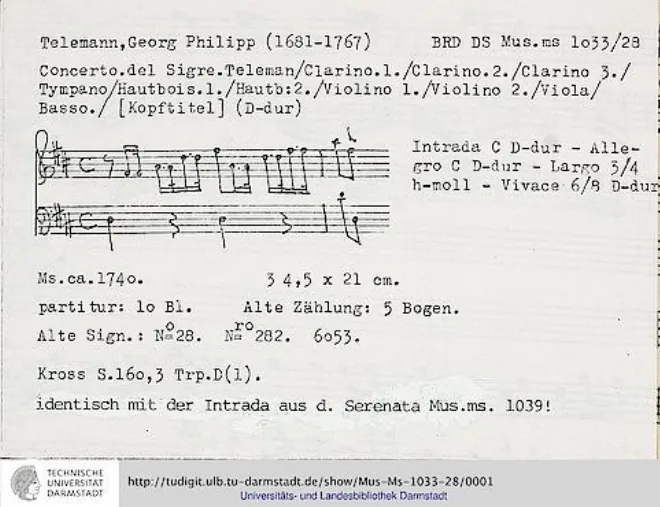 First page of Concerto for 3 Trumpets and Timpani