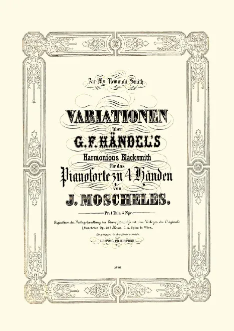 First page of Variations pour le Pianoforte sur un Thème de Händel