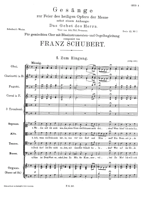 First page of Gesänge zur Feier des heiligen Opfers der Messe