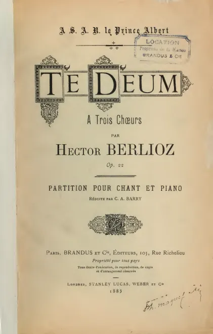 First page of Te Deum