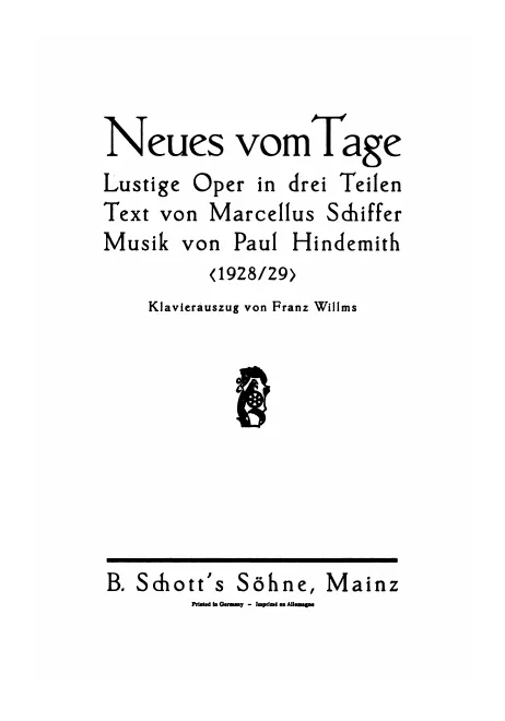 First page of Neues vom Tage