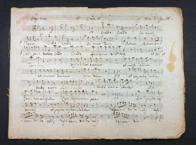 First page of Credo in E-flat major