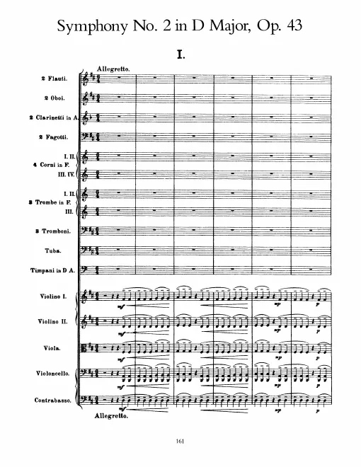 First page of Symphony No.2 in D major