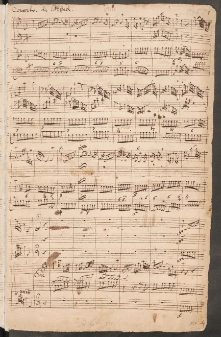 First page of Harpsichord Concerto in D major