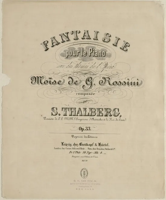 First page of Fantasia on Rossini's 'Moses'