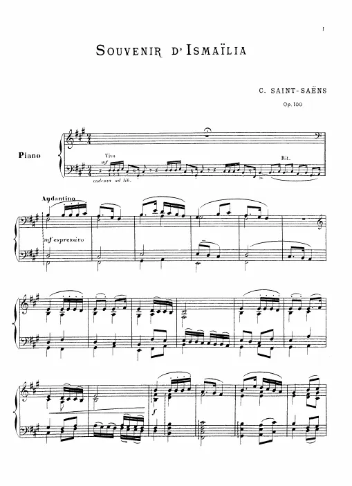 First page of Souvenir d'Ismaïlia