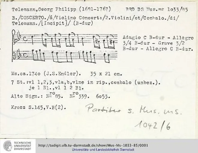 First page of Violin Concerto