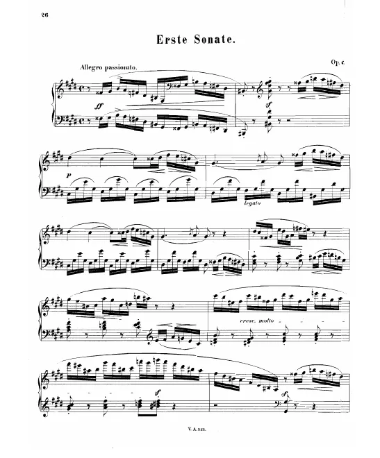 First page of Piano sonata No.1 in C minor, Op.6