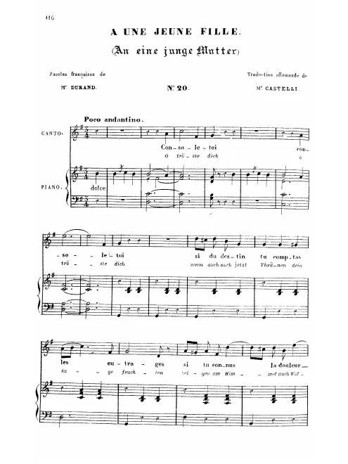 First page of À une jeune mère