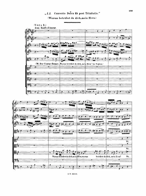 First page of Warum betrübst du dich, mein Herz