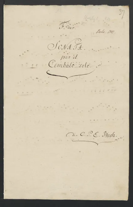 First page of Keyboard Sonata in F major