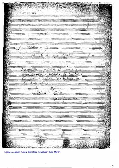 First page of La Romanza del quiero y no puedo