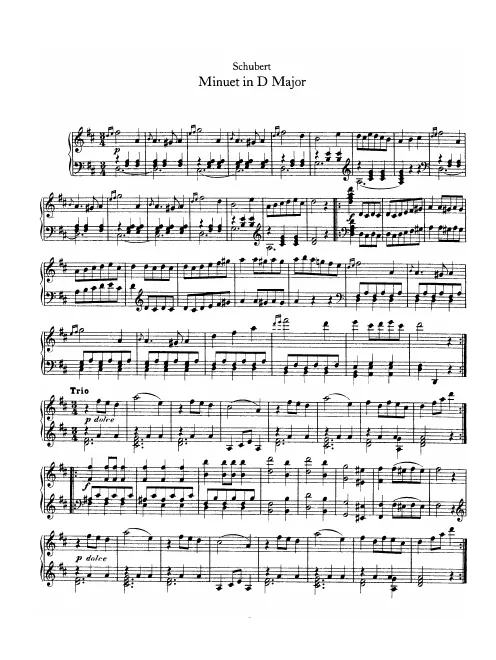 First page of Minuet with Trio