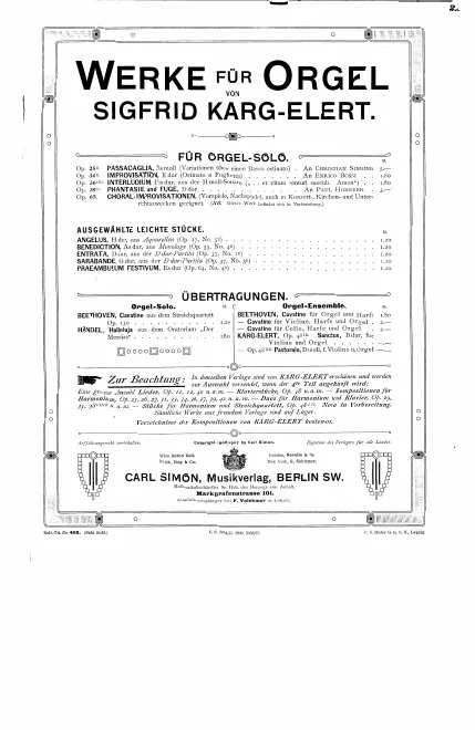 First page of Passacaglia for Harmonium