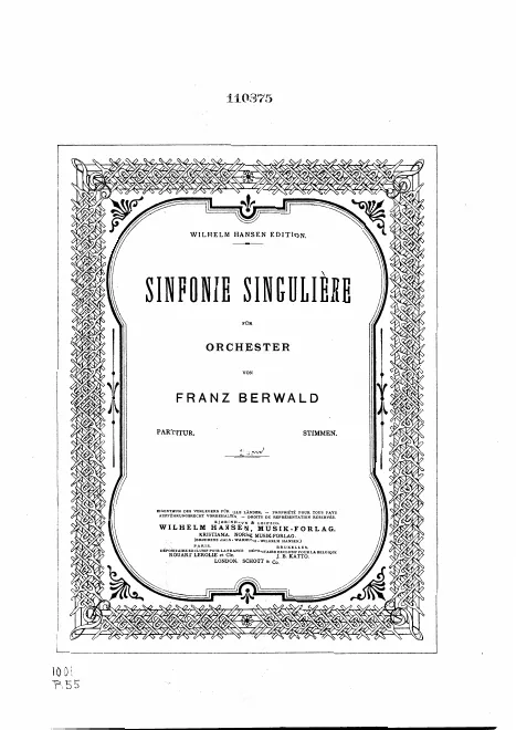 First page of Symphony No.3 'Singulière'