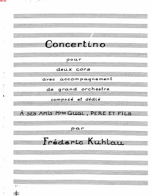 First page of Concertino For 2 Horns and Orchestra