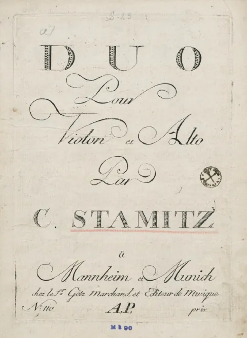 First page of Duet of Violin and Viola in C major