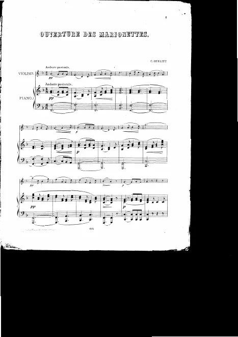 First page of Ouverture des Marionettes