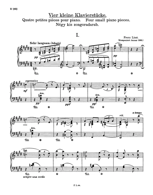 First page of Fünf Klavierstücke