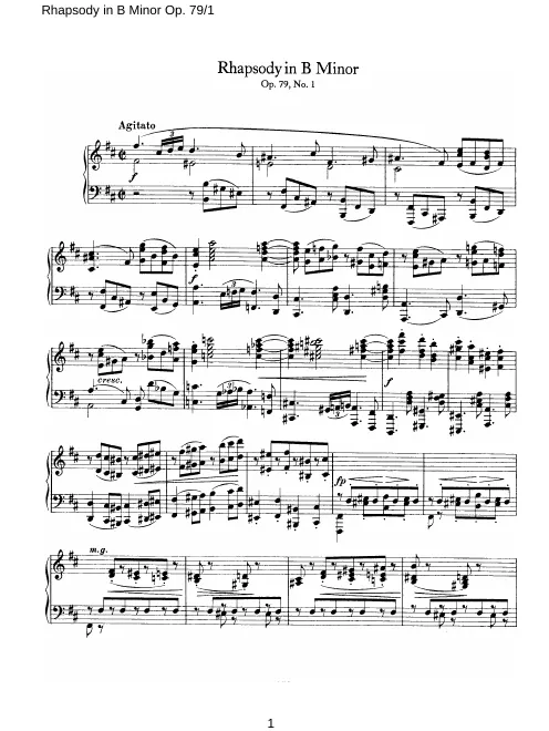 First page of 2 Rhapsodies