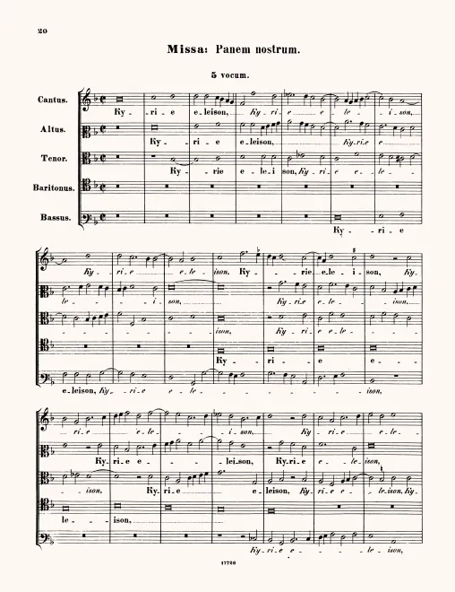 First page of Missa Panem nostrum