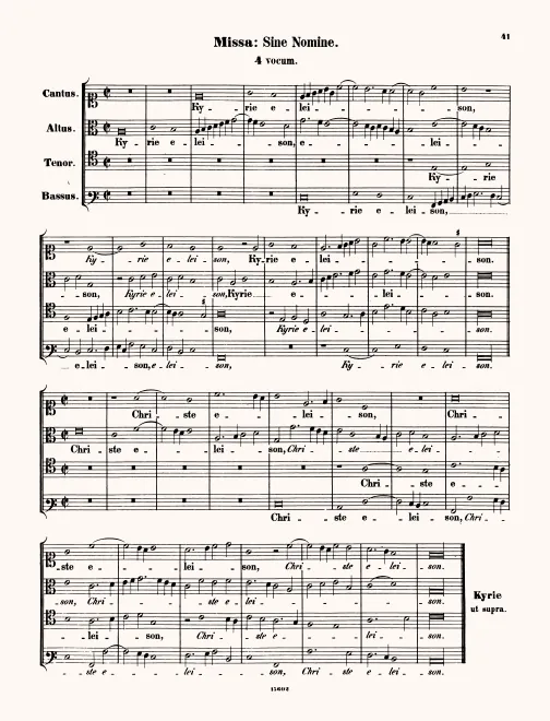 First page of Missa sine nomine